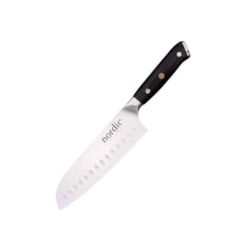 18 cm Santoku-kniv med tysk stålblad og ibenholtskæfte fra Nordic Chefs