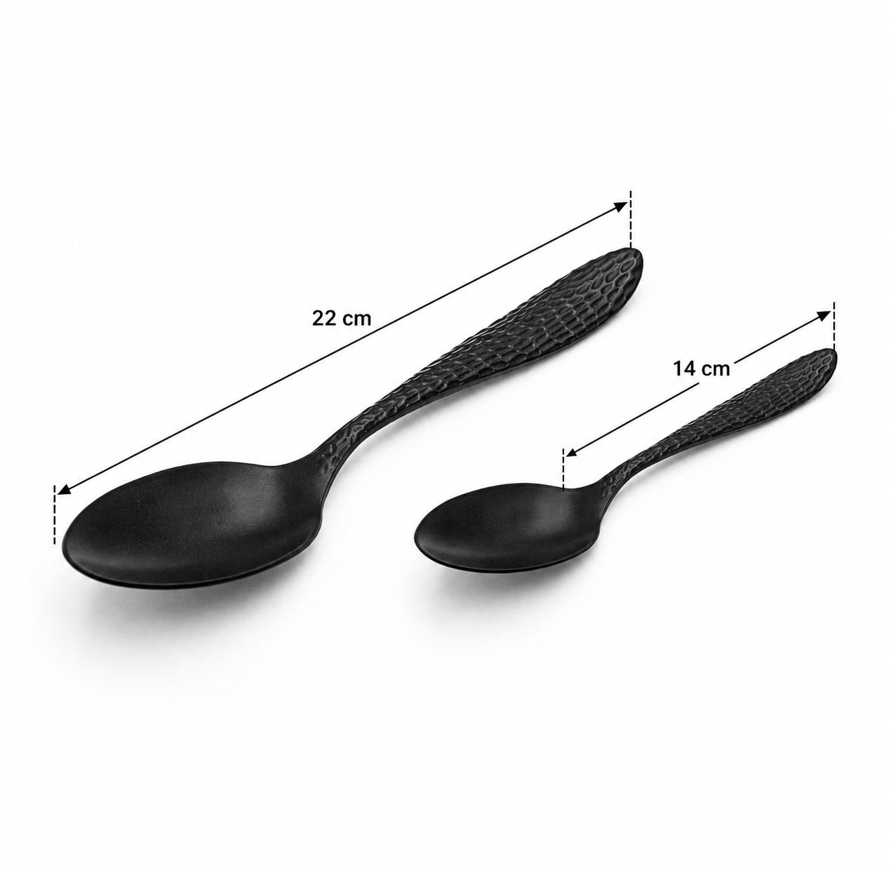quenelle spoon kit texture handle, jet black