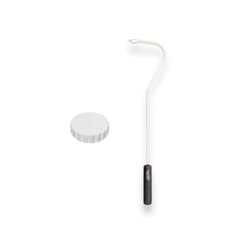 Nordic ware cake tester with black handle.