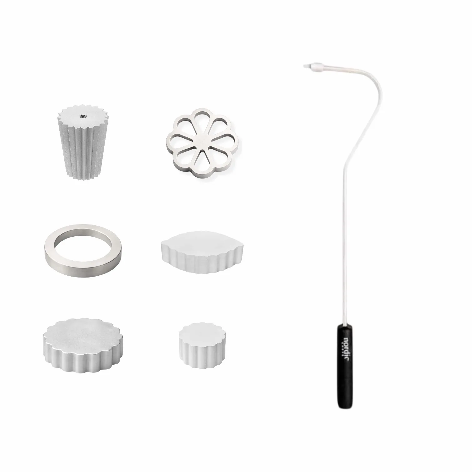 Juego de 6 moldes para buñuelos y rosetas de hierro