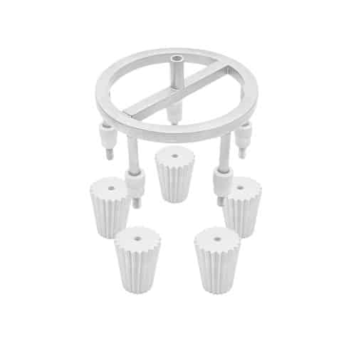 Vit kugghjuls- och remskivemekanisk sats