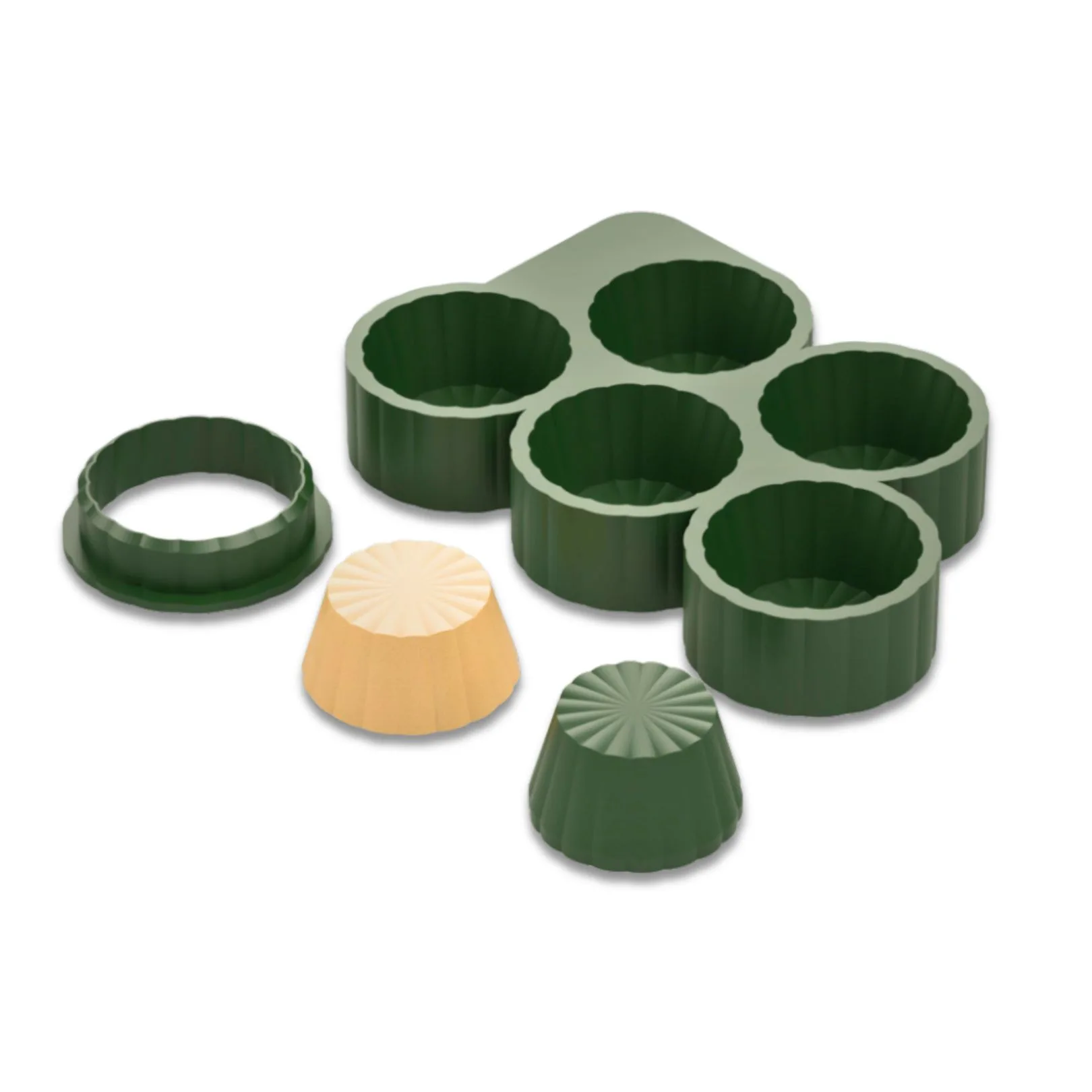Green silicone tartelette mold set