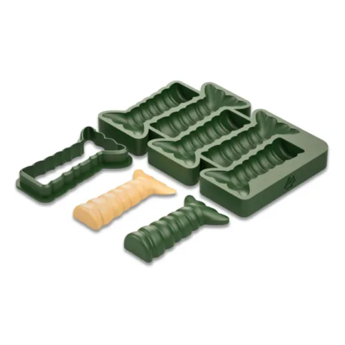 Green lobster-shaped cake mold and cutter set.