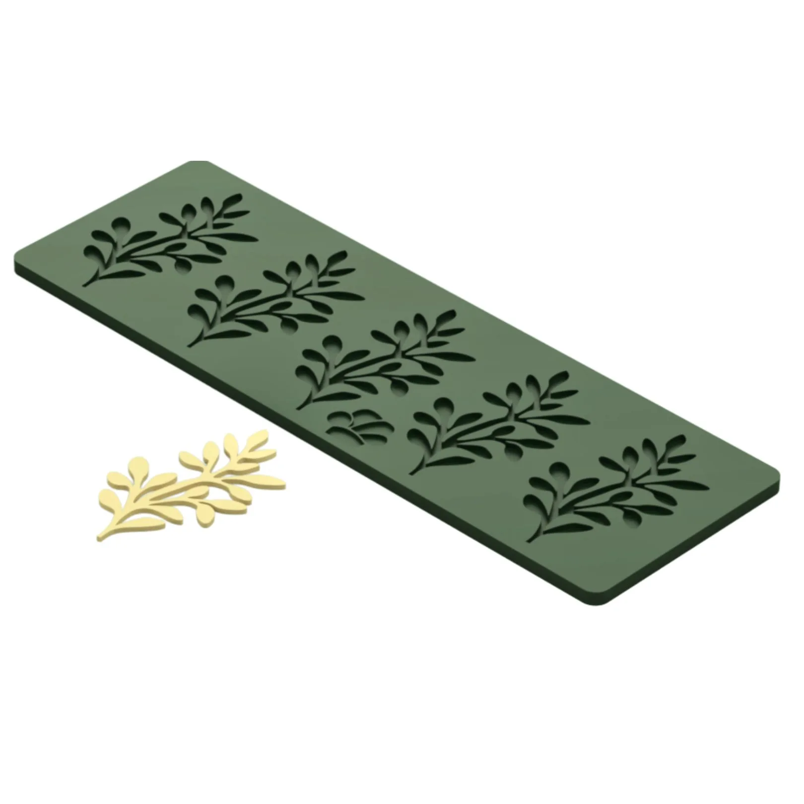 Silicone mold with leaf design for crafting.
