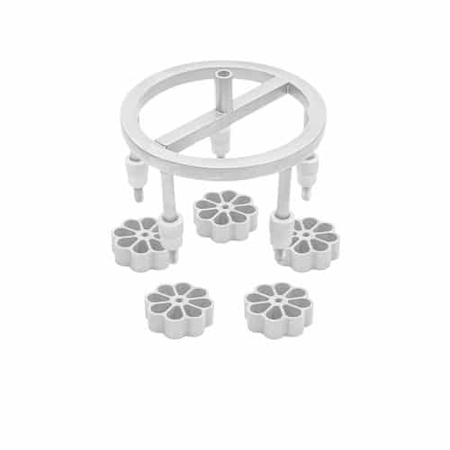 White round filter press with flower-shaped parts