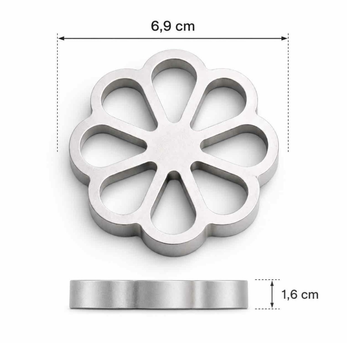 6 piece double rosette iron & bunuelo mold set
