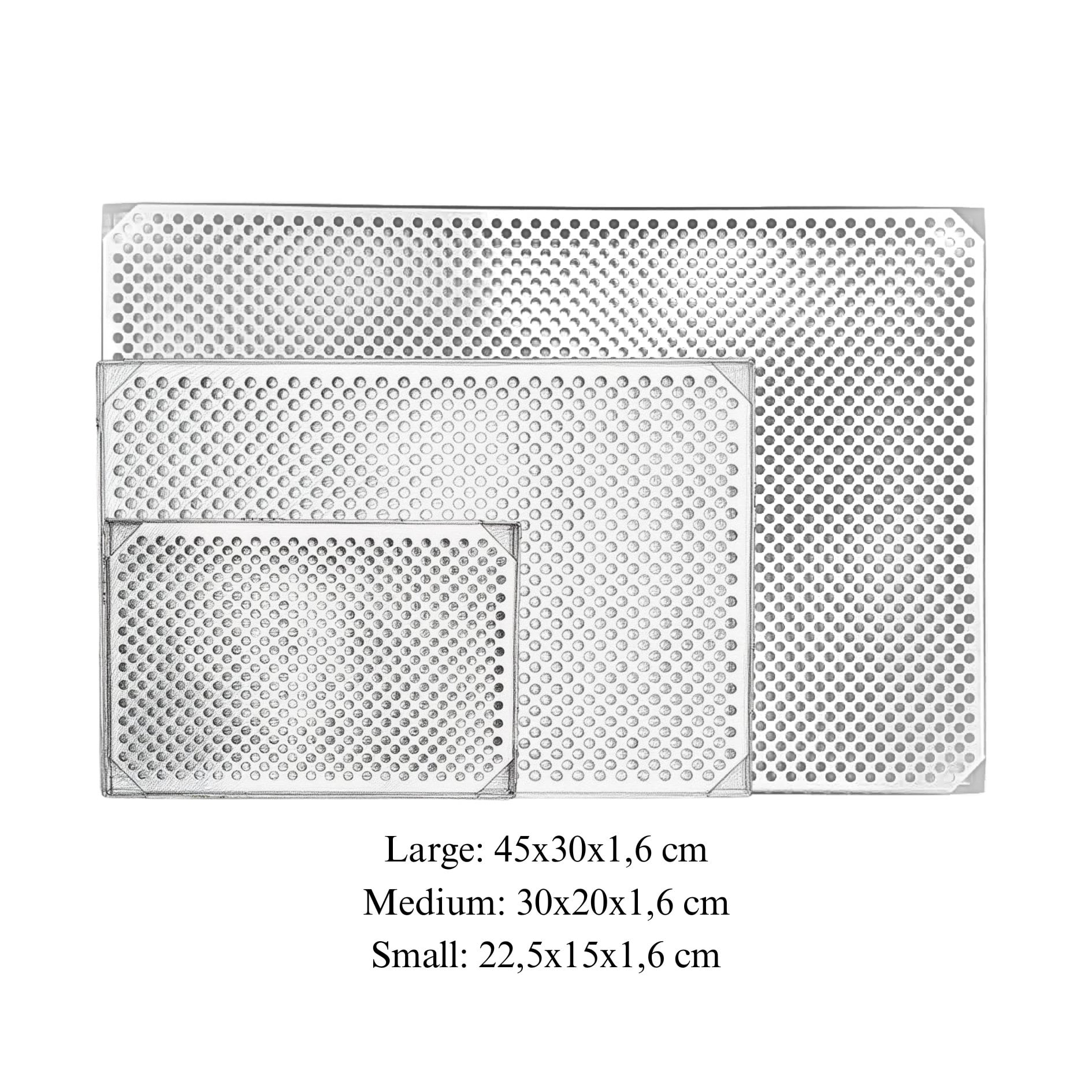 finishing tray sizes